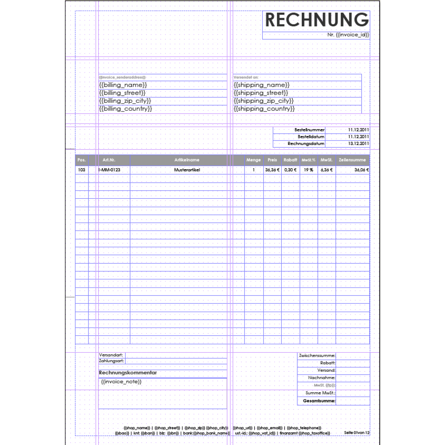 German Invoice Template invoice pdf pro windowinvoice invoice template german