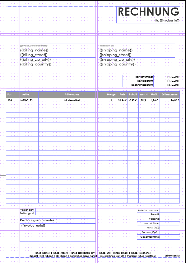 European Invoice Template