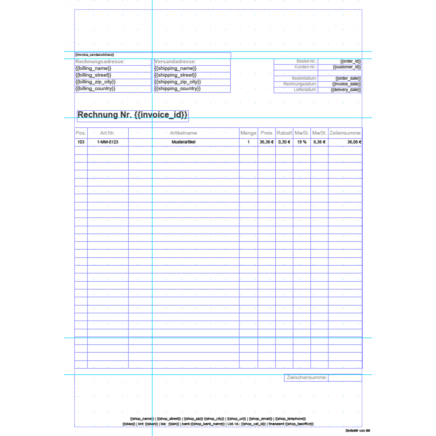 Rechnung Template. erweiterte rechnung lieferung pdf ...